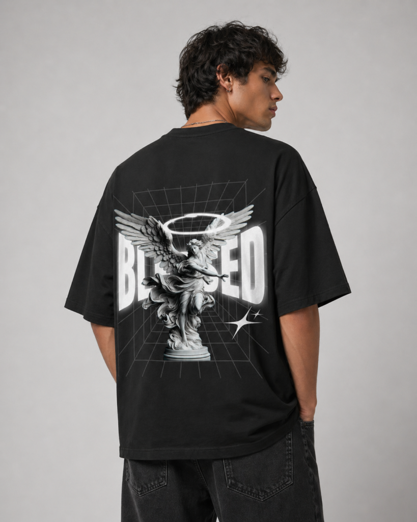 unisex terry oversized tee (blessed) print